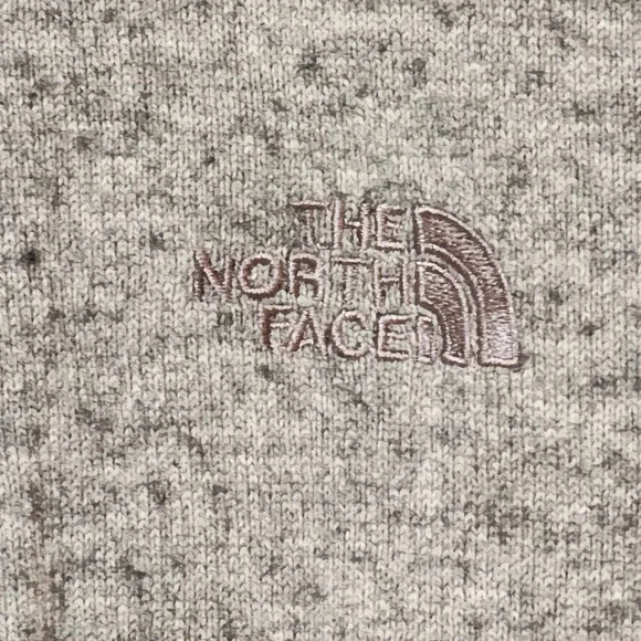 The North Face Mens XL TG Grey Speckled Knit Zip Up Jacket Full Zip Pockets Wool - Picture 3 of 10